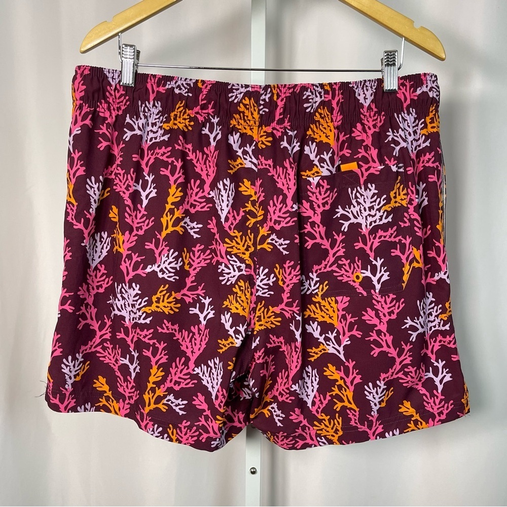 George Large Coral Reef Print Swim Trunks Shorts Vacation Ocean - Picture 2 of 5
